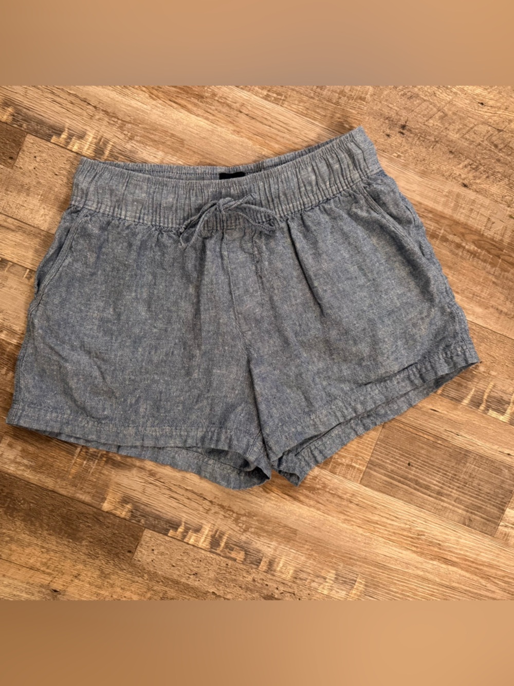 GAP Chambray Pull-On Shorts Womens XS Blue Elastic Waist Casual Lightweight